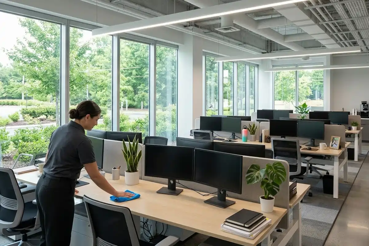 Modernes sauberes Büro nach professioneller Reinigung – Gabi Gebäudereinigung Kassel